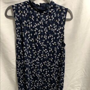 LOFT Multicolored Mock Neck Sleeveless Top floral